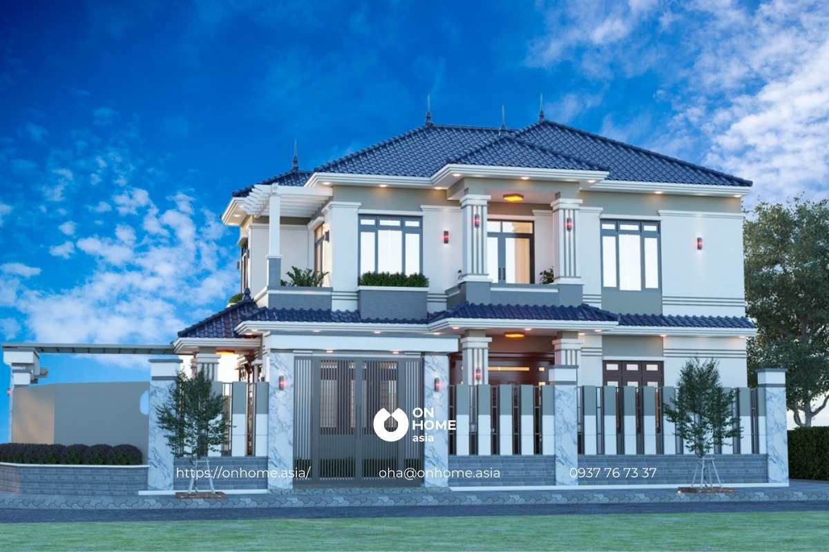 Biệt thự mái Nhật 2 tầng đẹp, sang trọng