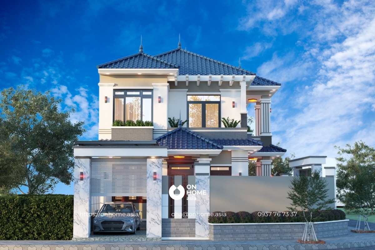 Biệt thự mái Nhật 2 tầng đẹp