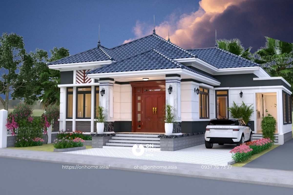 Nhà mái Nhật 1 tầng 3 phòng ngủ sang trọng