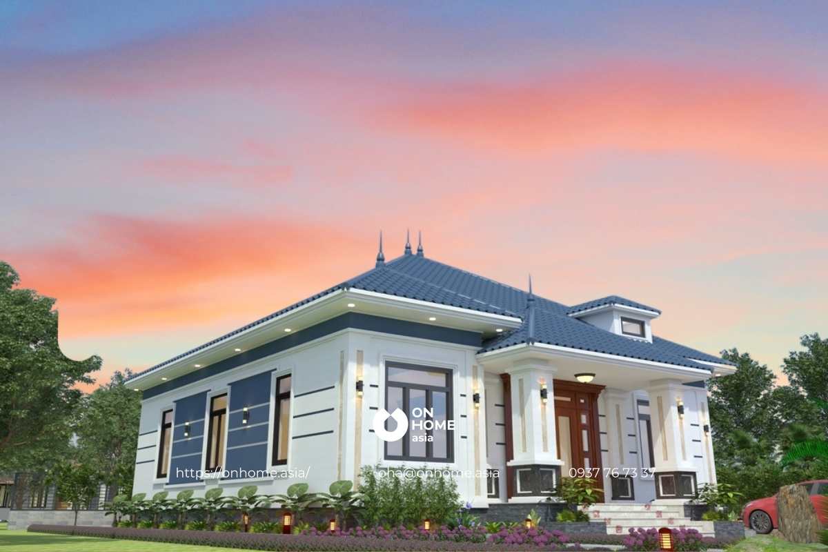 Nhà vườn cấp 4 mái Nhật 3 phòng ngủ