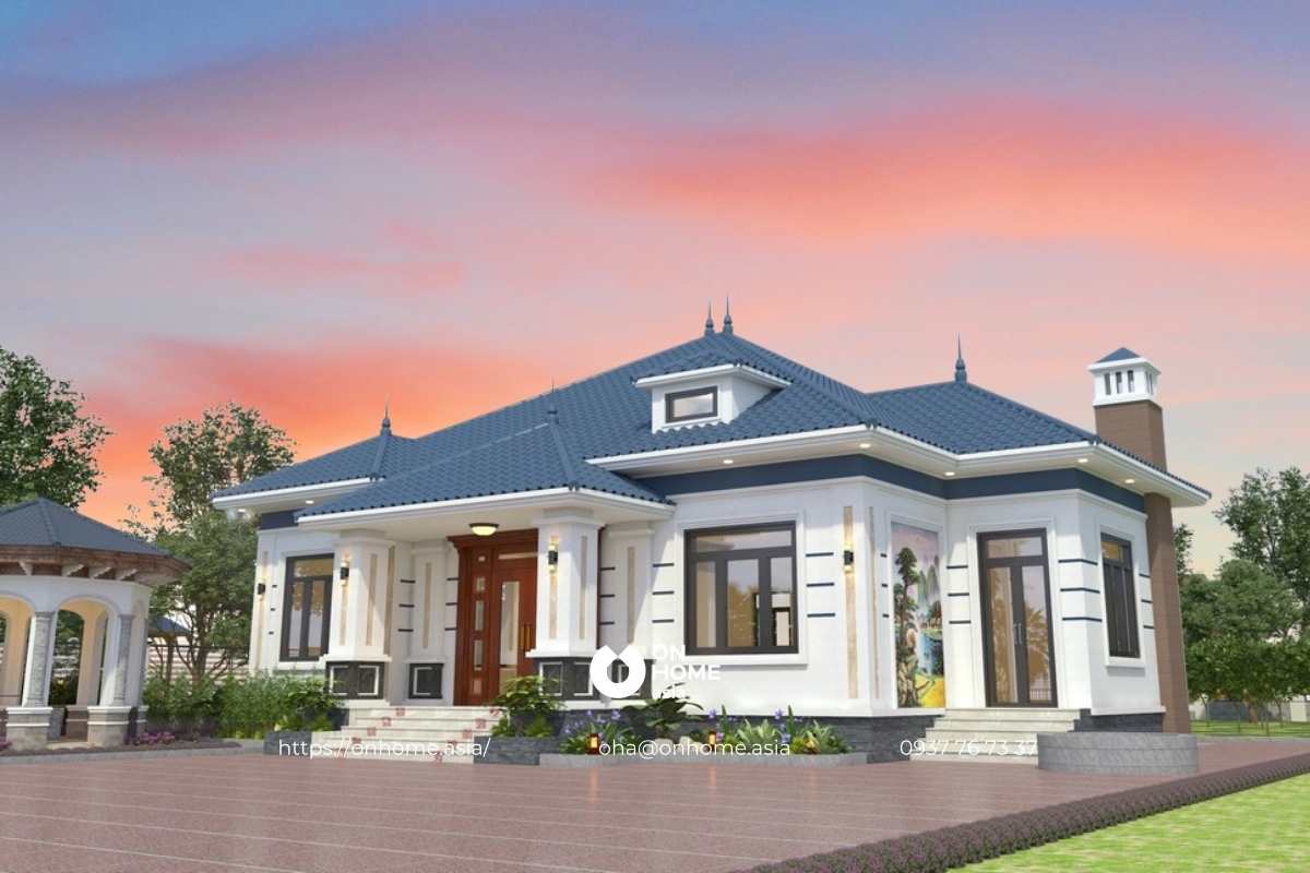 Nhà vườn cấp 4 mái Nhật 3 phòng ngủ sang trọng