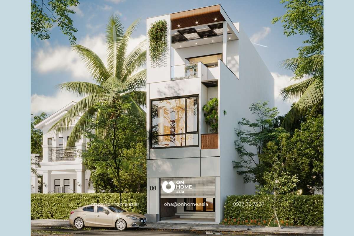 Thiết kế nhà phố 1 trệt 2 lầu đẹp