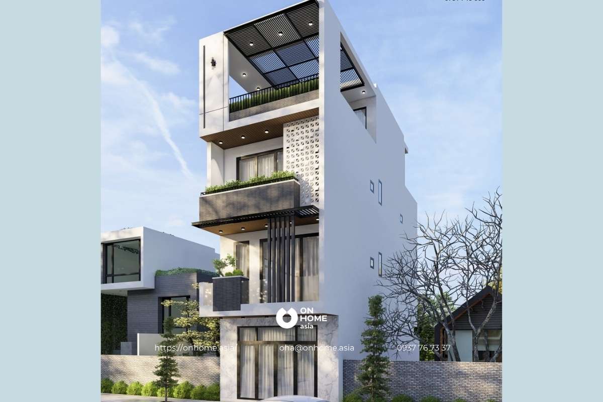 Mẫu nhà phố 3 tầng 4x20 hiện đại