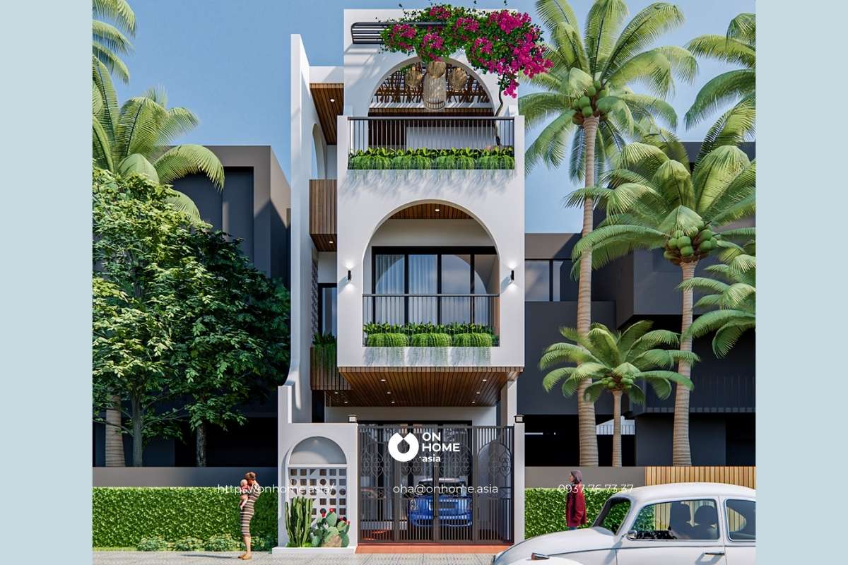 Mẫu nhà phố 3 tầng đẹp, hiện đại