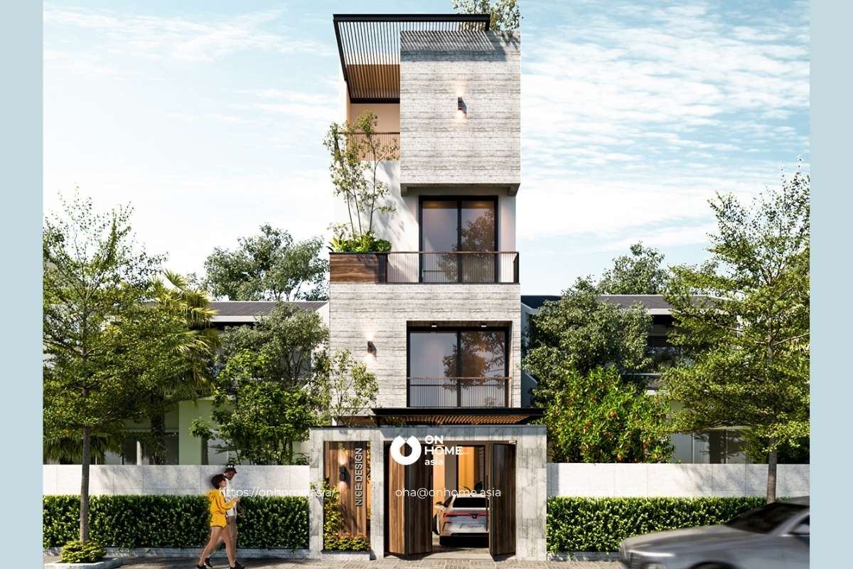 Mẫu nhà phố 4 tầng đẹp, hiện đại