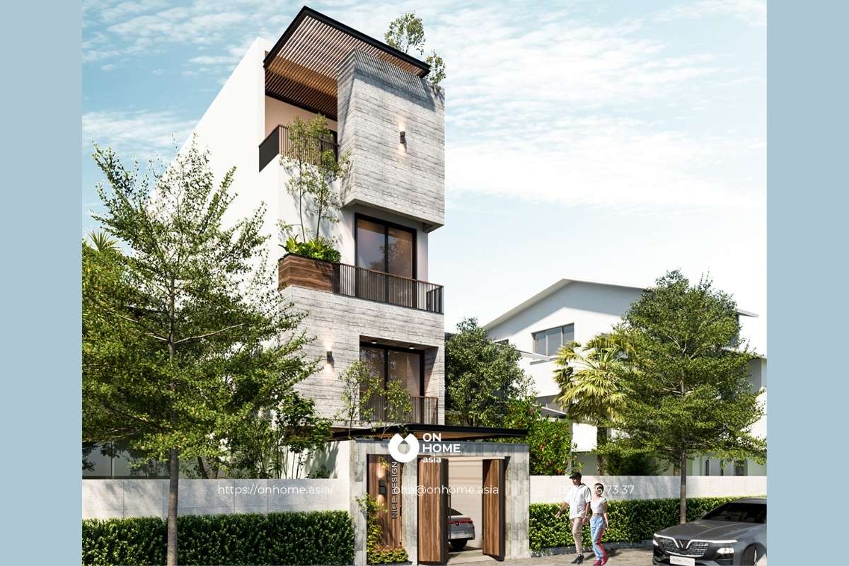 Nhà phố 4 tầng đẹp, hiện đại