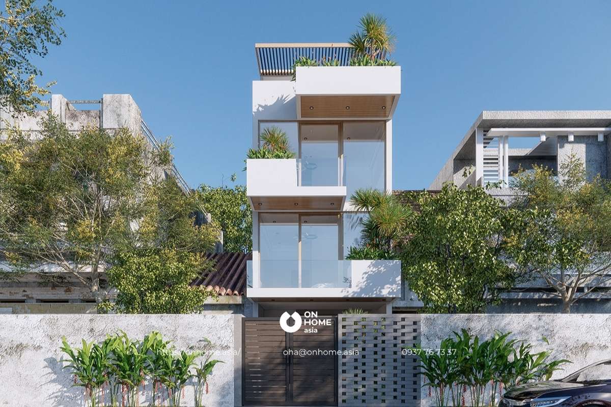 Nhà phố đẹp 4 tầng hiện đại