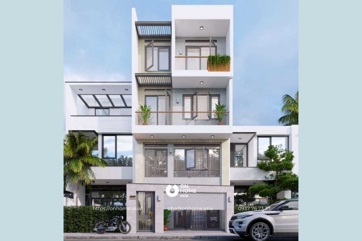 Mẫu nhà phố 4 tầng 4x20