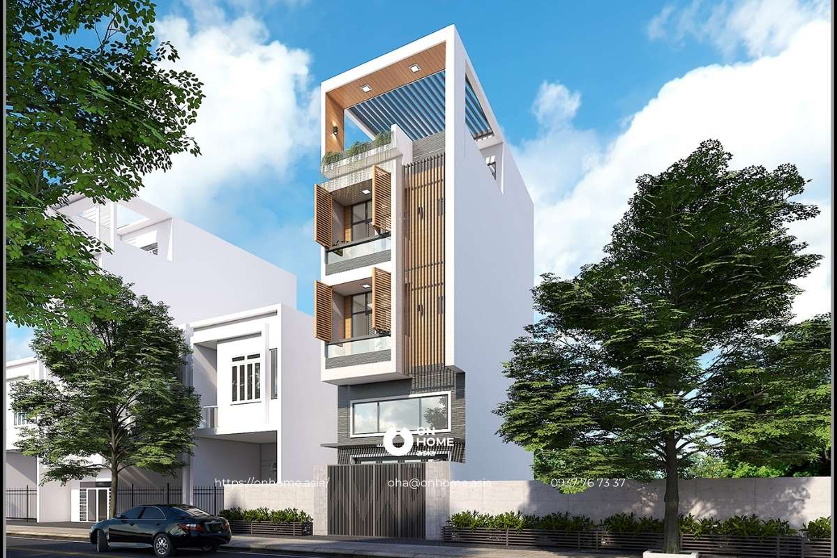 Thiết kế nhà phố 4 tầng diện tích 4x18
