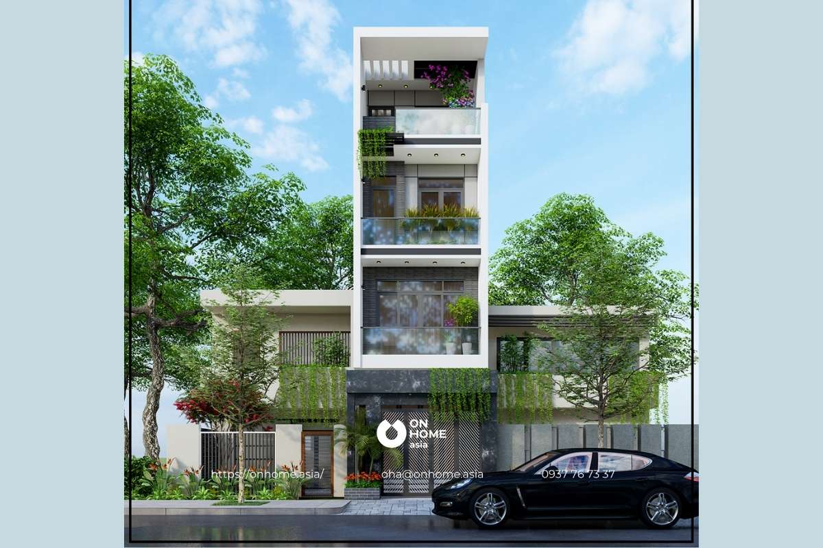 Mẫu nhà phố 5x16 4 tầng hiện đại