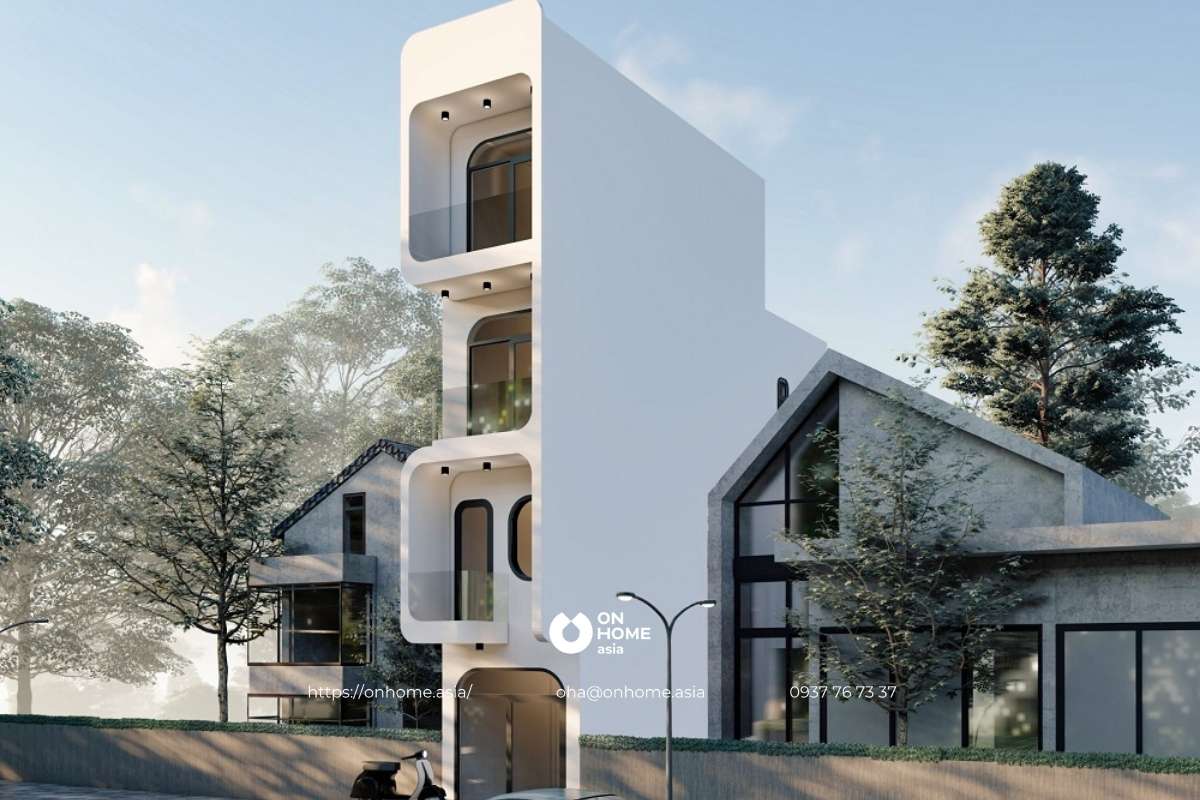 Thiết kế nhà phố 4 tầng đơn giản mà đẹp