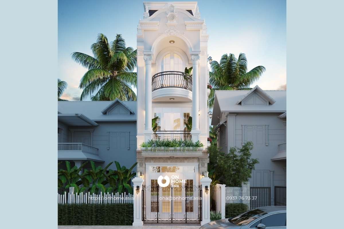 Mẫu thiết kế nhà phố Tân Cổ Điển đẹp
