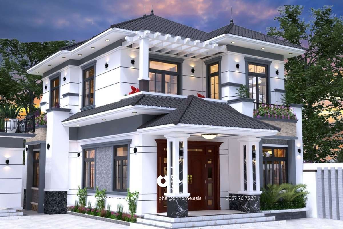 Nhà phố Tân Cổ Điển 8x16