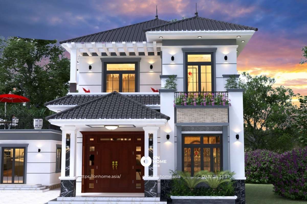 Thiết kế nhà phố Tân Cổ Điển 8x16