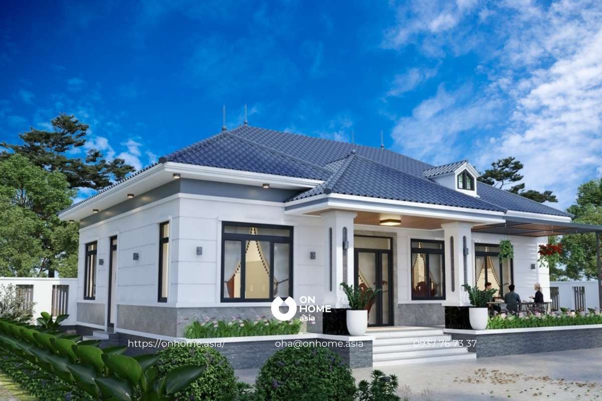 Nhà vườn 1 tầng Tân Cổ Điển