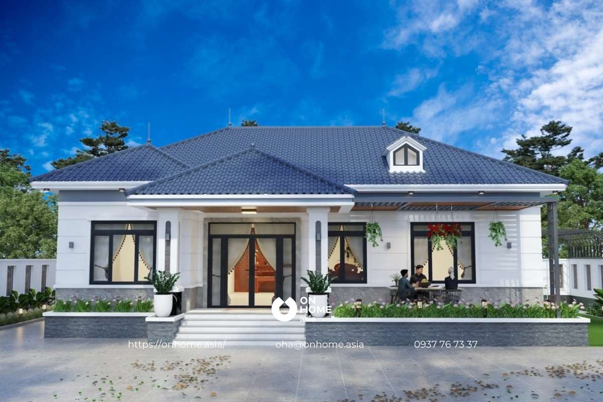 Nhà vườn 1 tầng Tân Cổ Điển đẹp