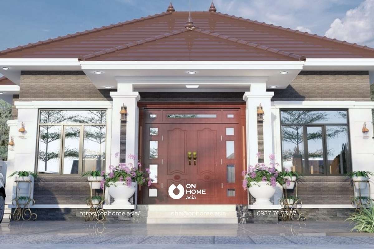 Nhà vườn 1 tầng mái Nhật đẹp