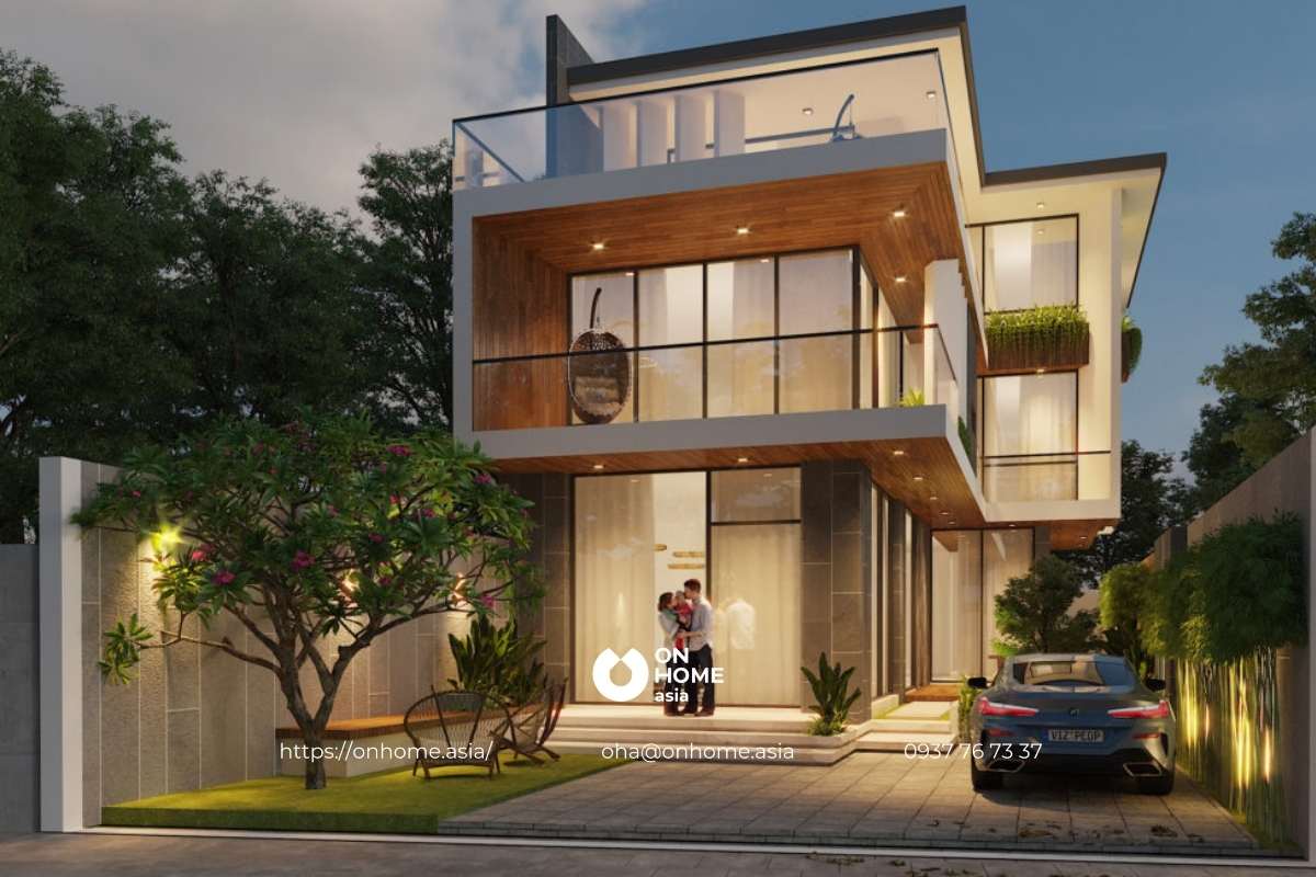 Nhà vườn 2 tầng đơn giản