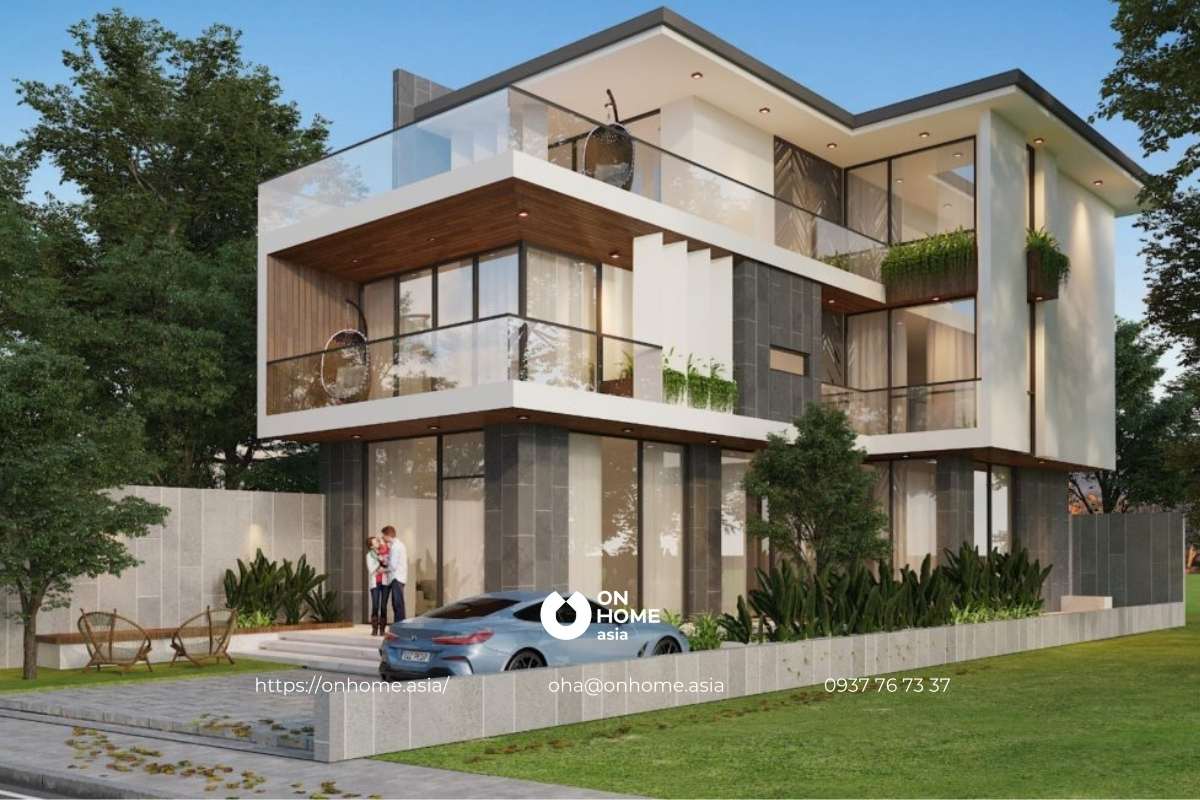 Nhà vườn 2 tầng đơn giản, đẹp