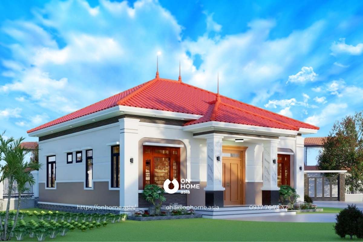 Nhà vườn cấp 4 đơn giản, sang trọng