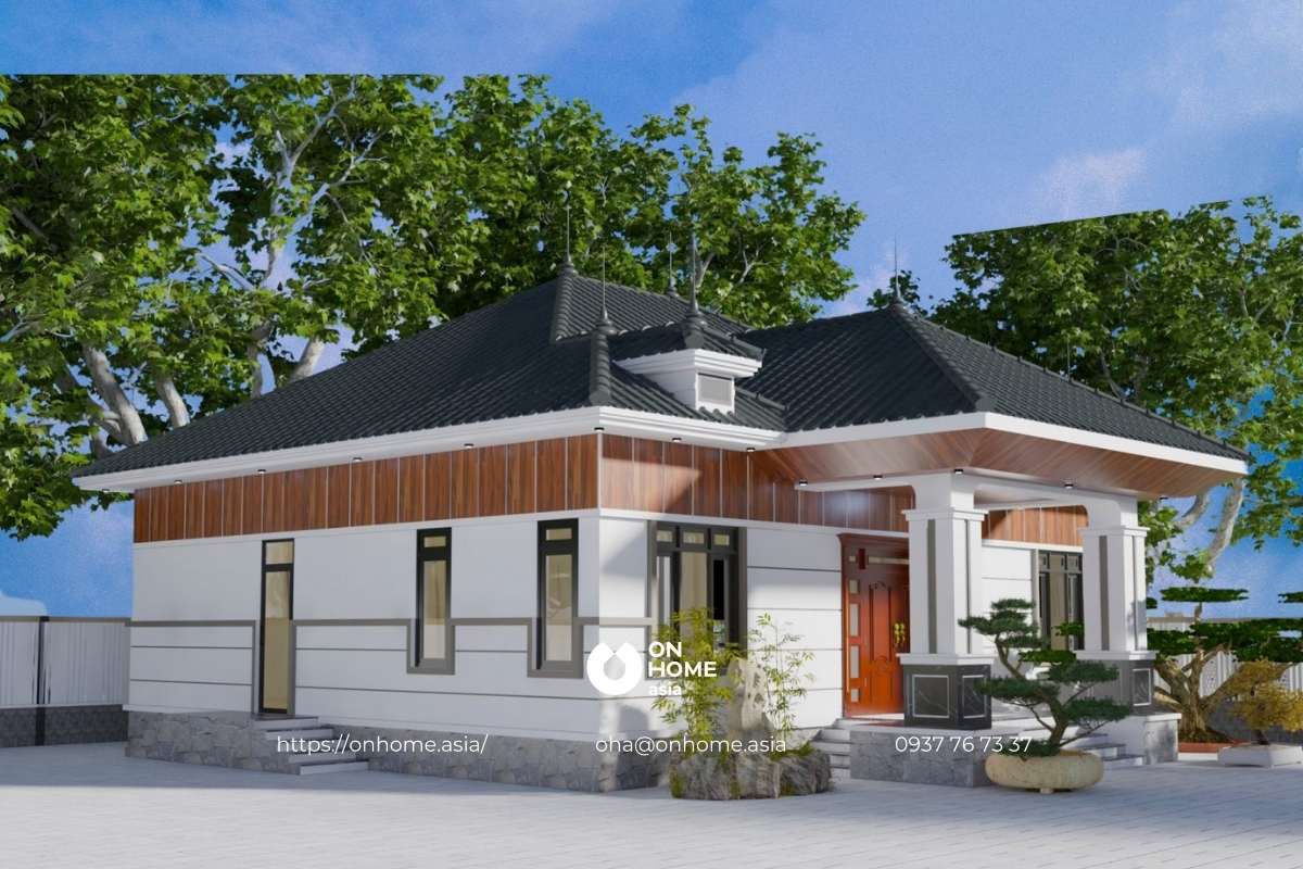 Nhà vườn cấp 4 mái Nhật đẹp, sang trọng