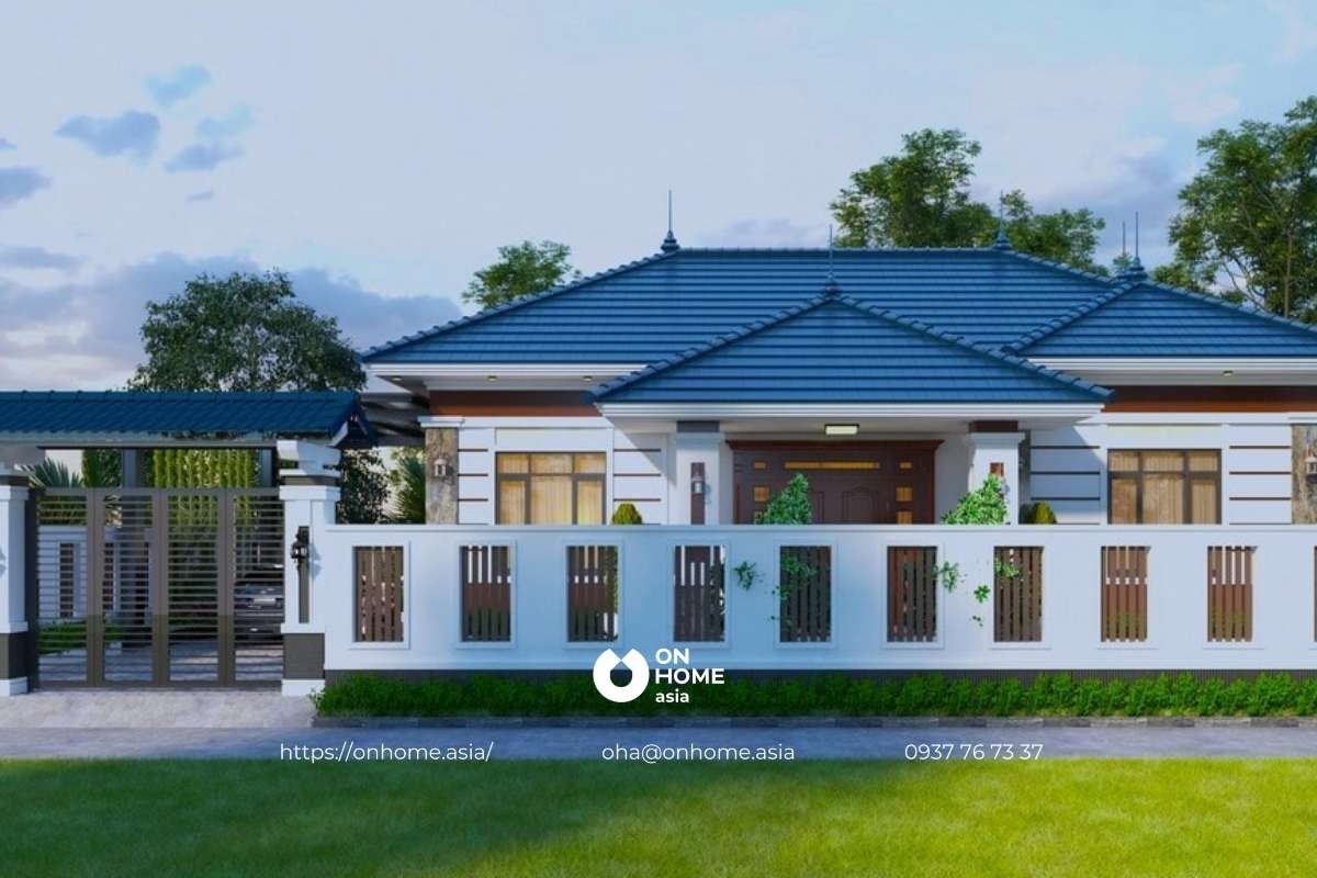 Nhà vườn cấp 4 đẹp mái Nhật sang chảnh