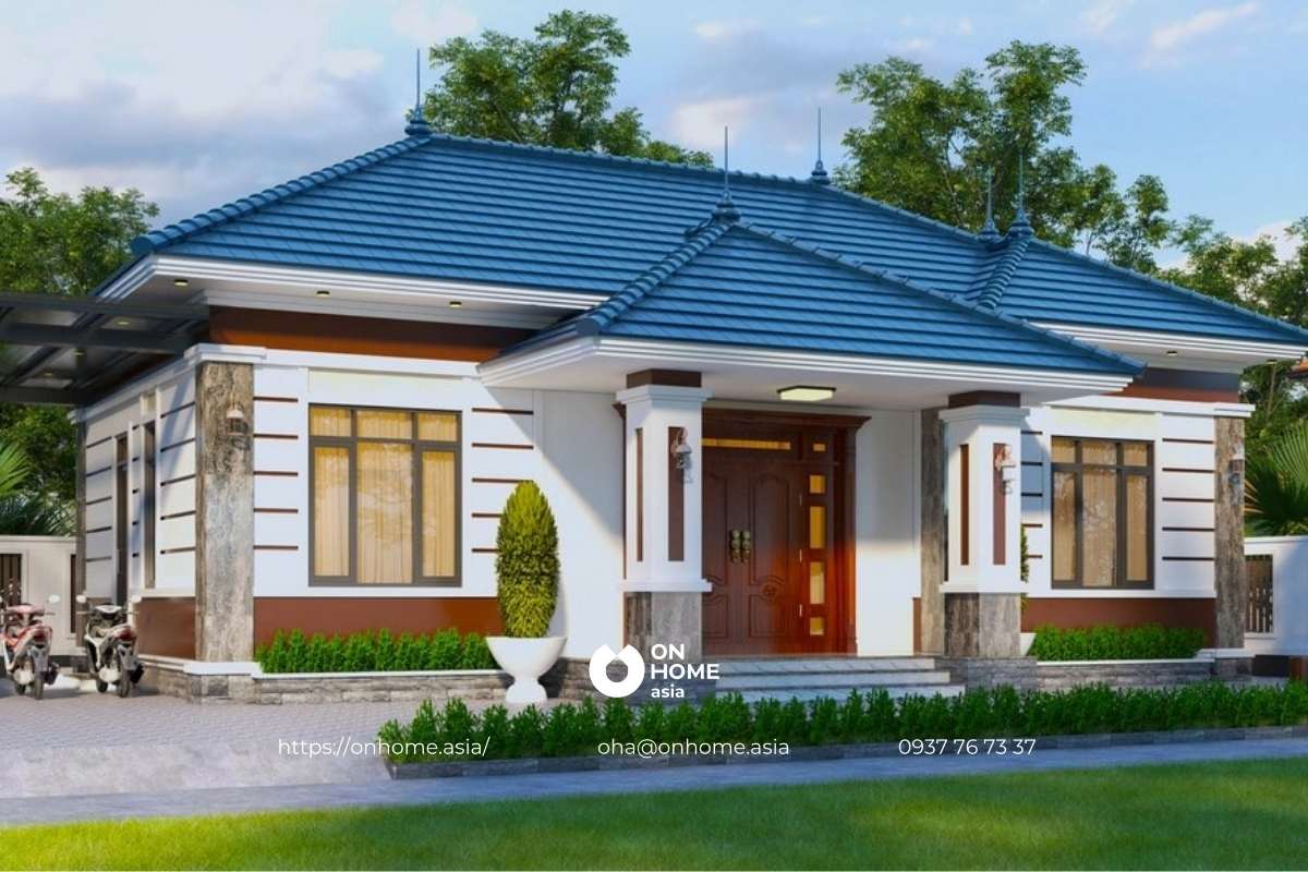 Nhà vườn cấp 4 đẹp mái Nhật