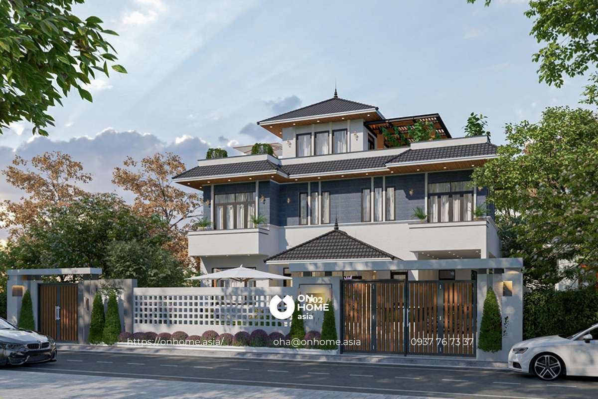 Nhà sân vườn kiểu Nhật đẹp, sang trọng