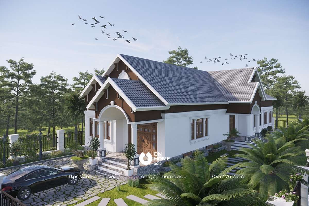 Nhà vườn mái Thái đẹp, hiện đại.