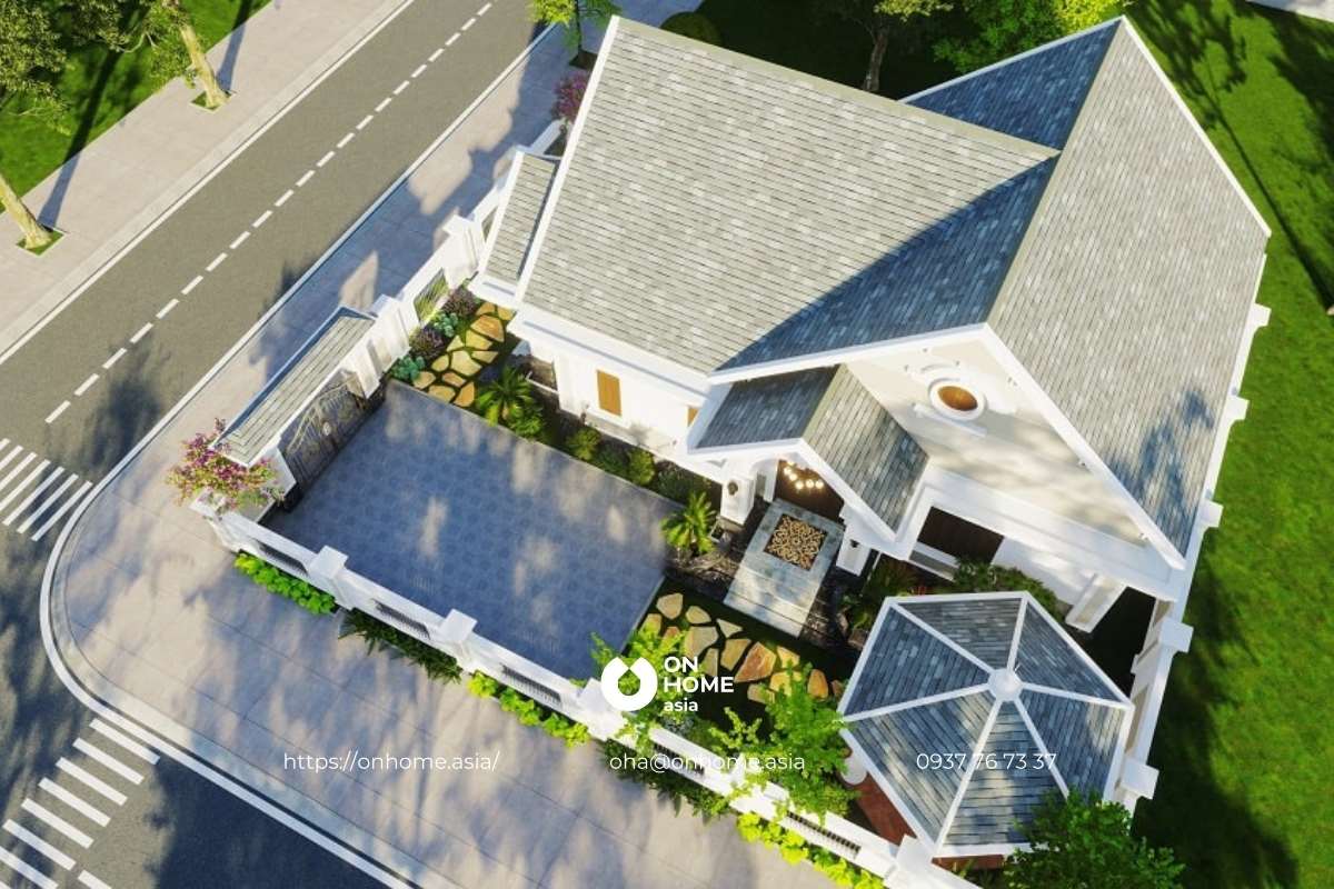 Nhà vườn cấp 4 mái Thái ấn tượng