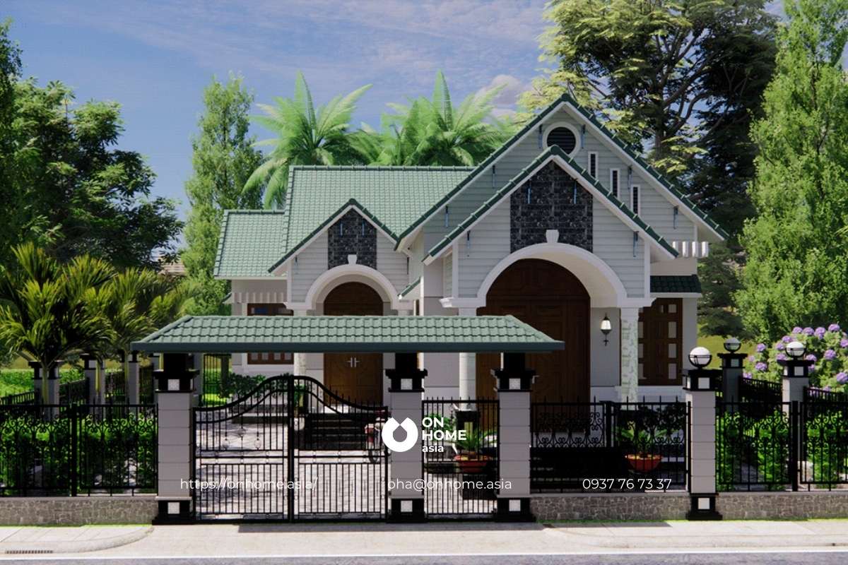 Nhà vườn mái Thái cấp 4 hiện đại, đẹp