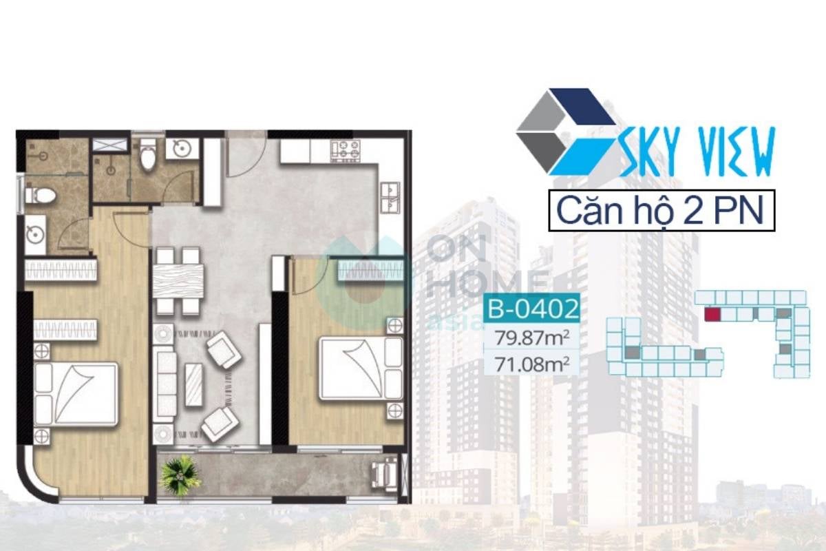 Mặt bằng căn hộ B0402