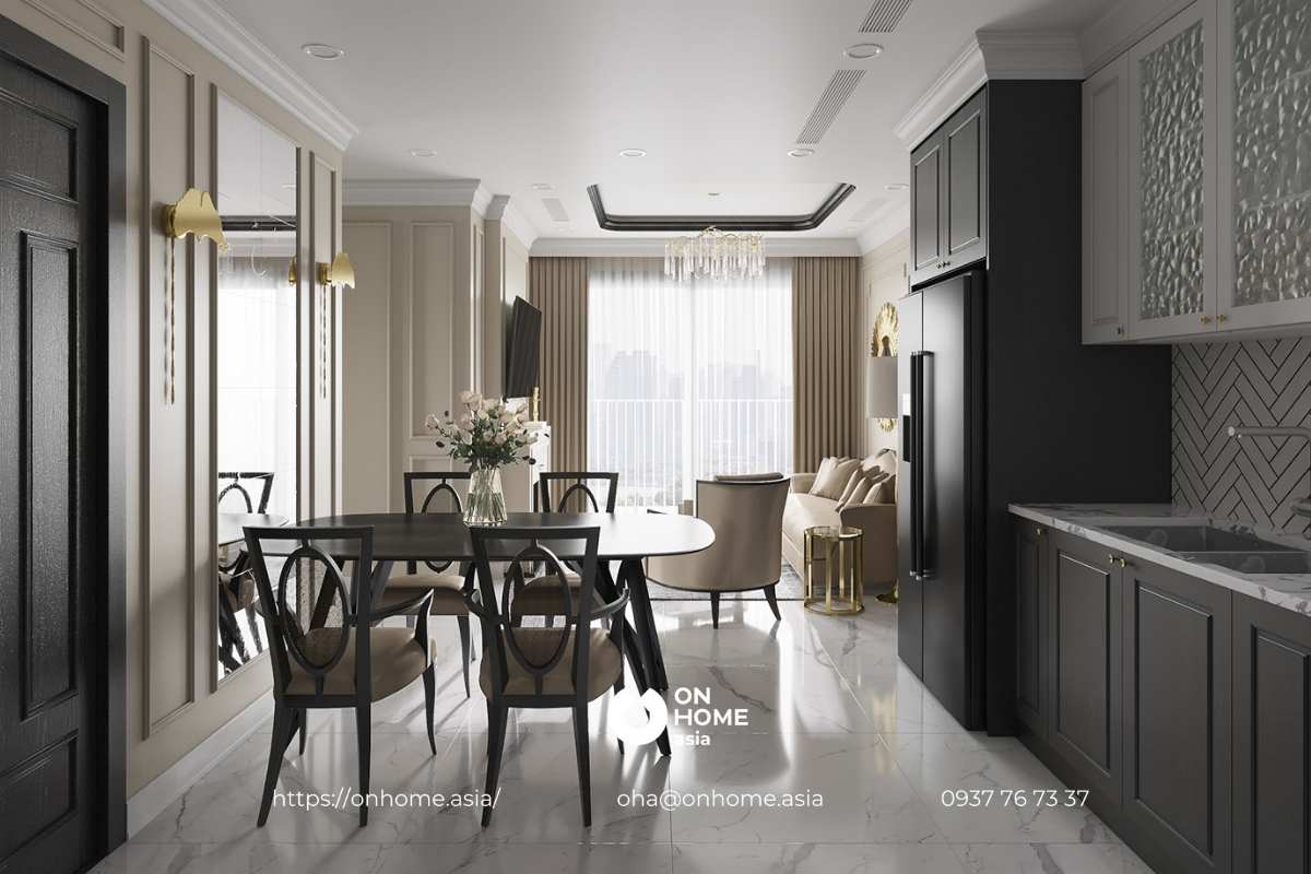 Thiết kế phòng bếp căn hộ C Sky View