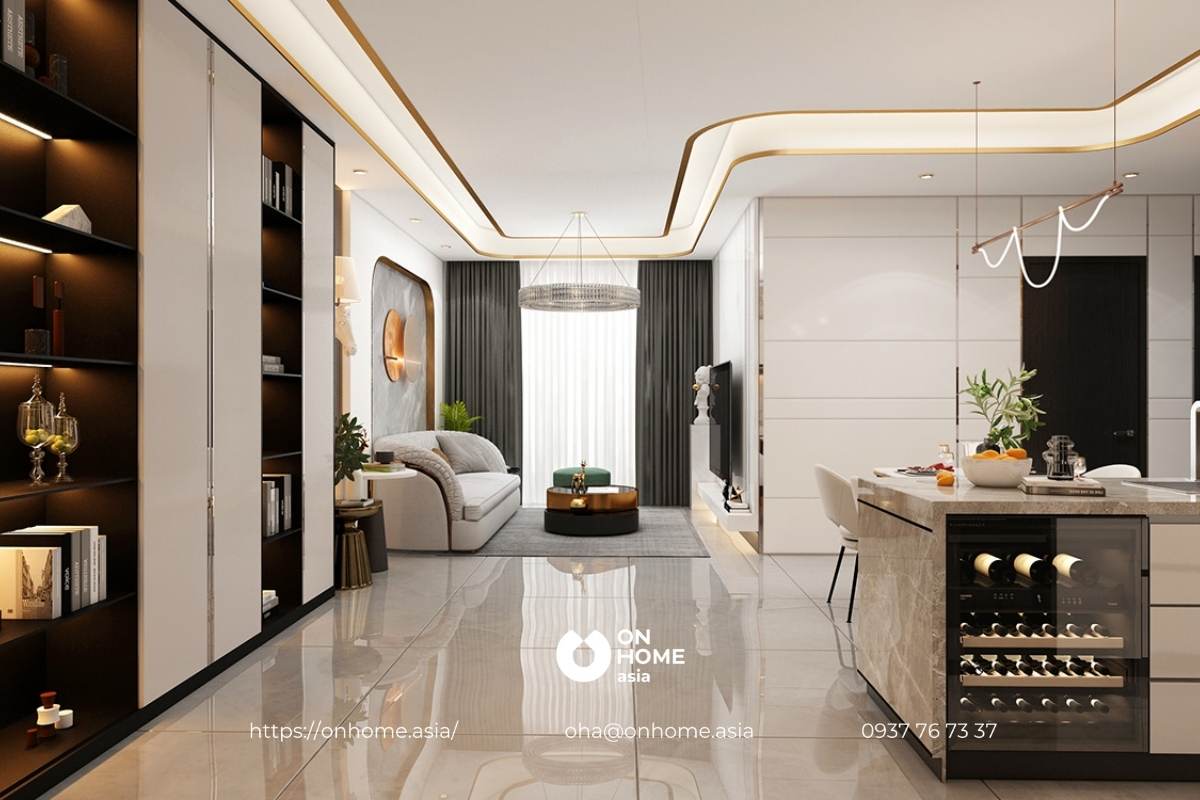 Tủ rượu phòng bếp đẹp