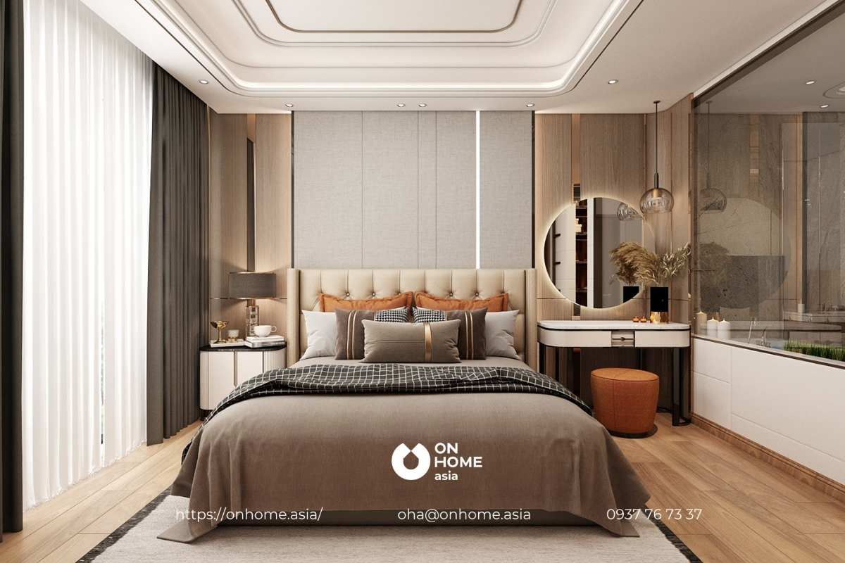 Nội thất phòng ngủ master sang trọng