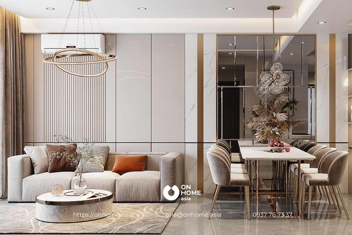 Nội thất phòng khách hiện đại, sang trọng