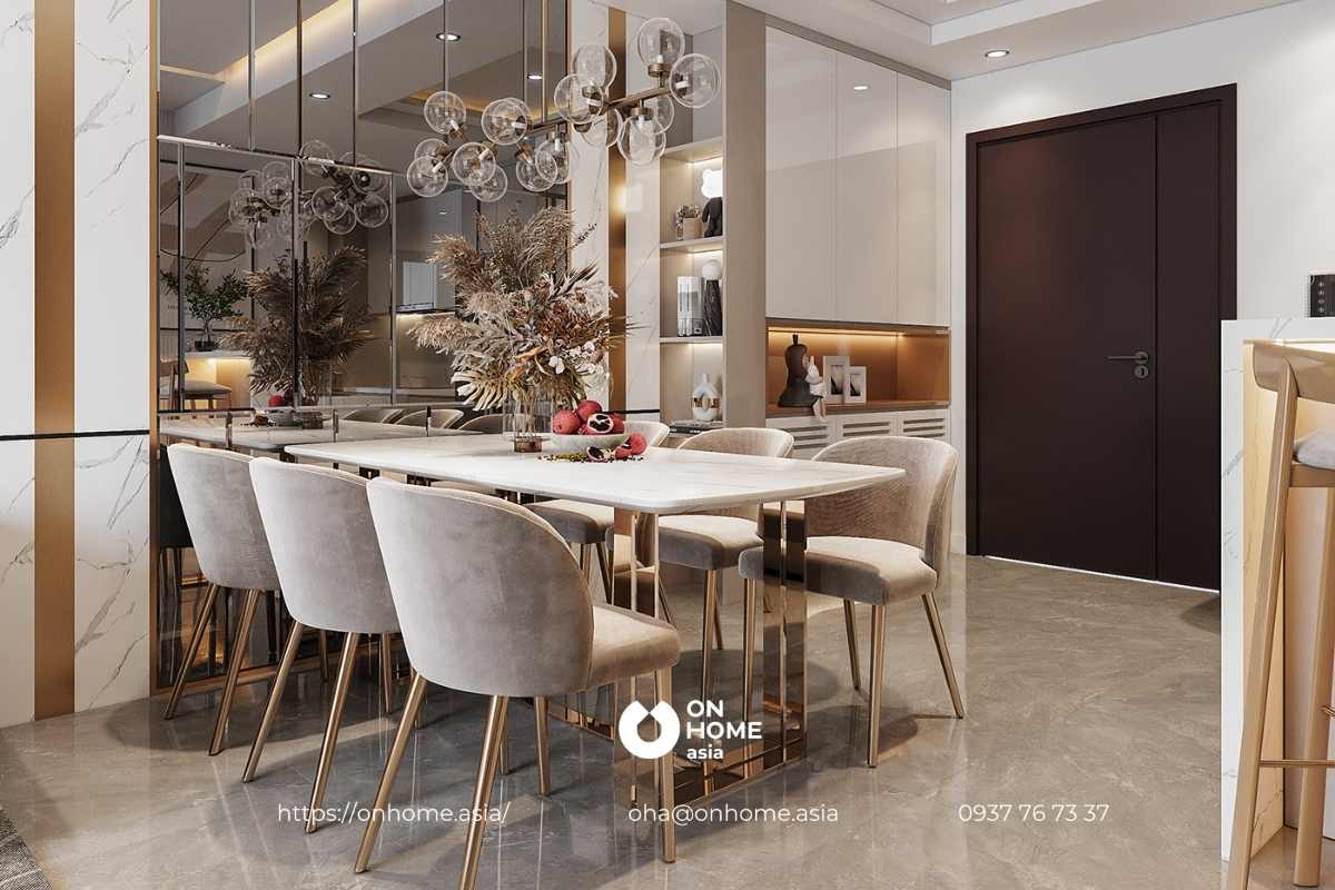 Không gian bàn ăn sang trọng