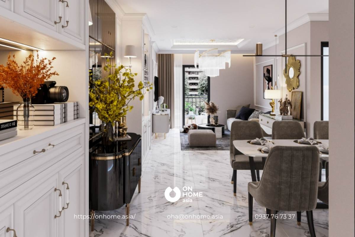 Thiết kế nội thất căn hộ C Sky View đẹp