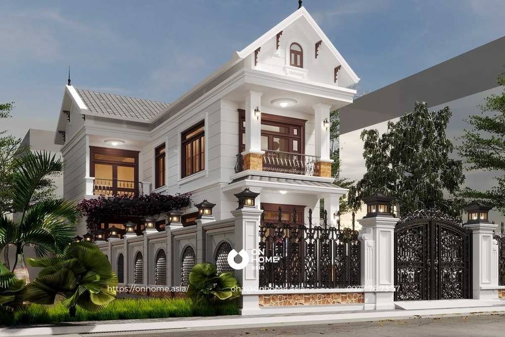 Thiết kế nhà mái Thái 2 tầng đẹp