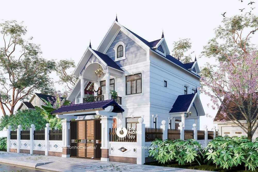 Thiết kế nhà mái Thái có gác lửng hiện đại