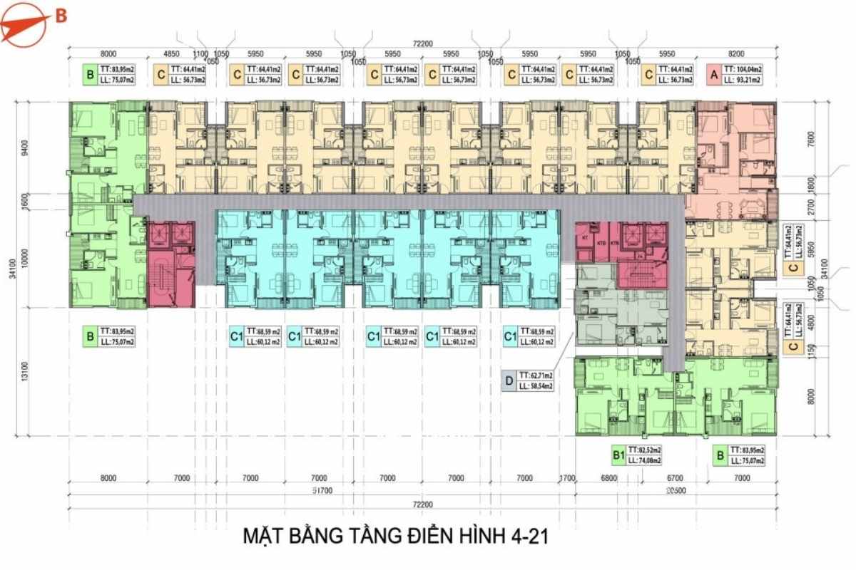 Mặt bằng tầng điển hình dự án Minh Quốc Plaza