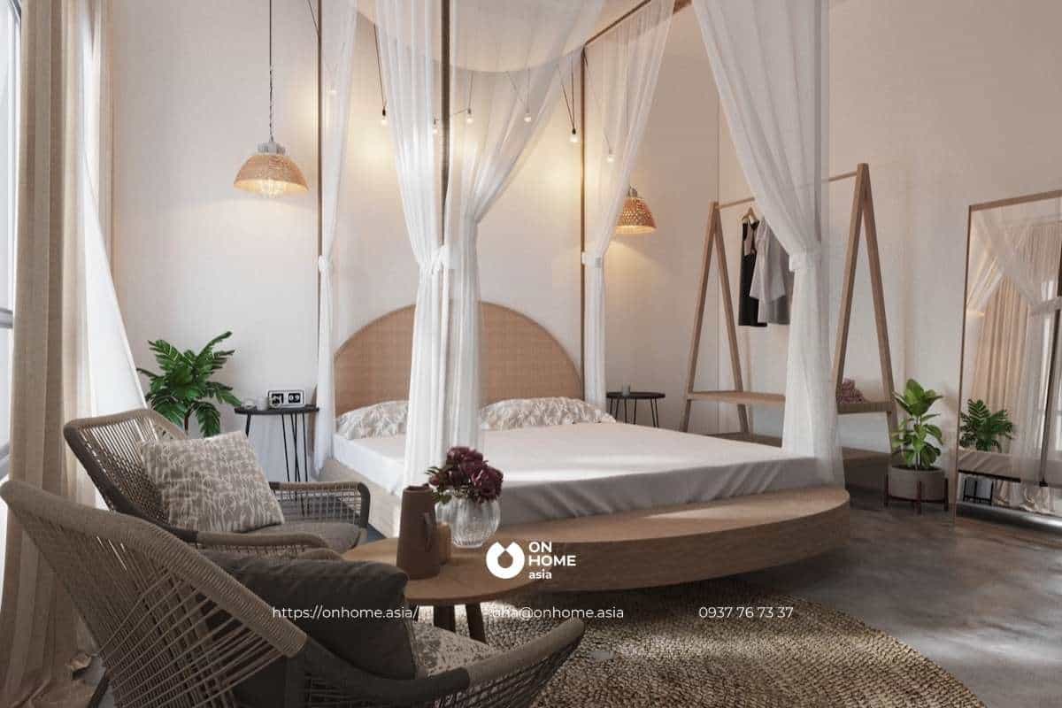 Thiết kế nội thất Homestay phong cách Vintage với phòng ngủ đẹp