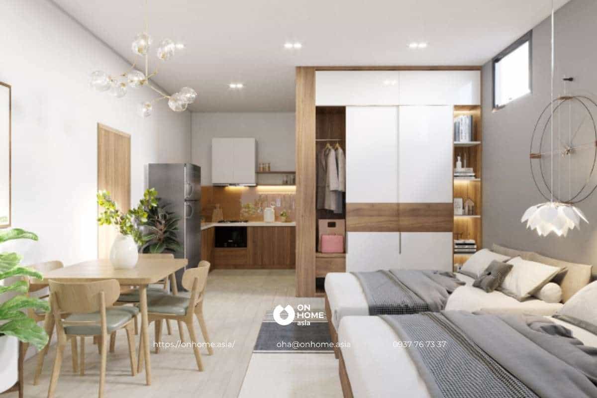 Nội thất Homestay căn hộ studio phong cách hiện đại, tiện nghi