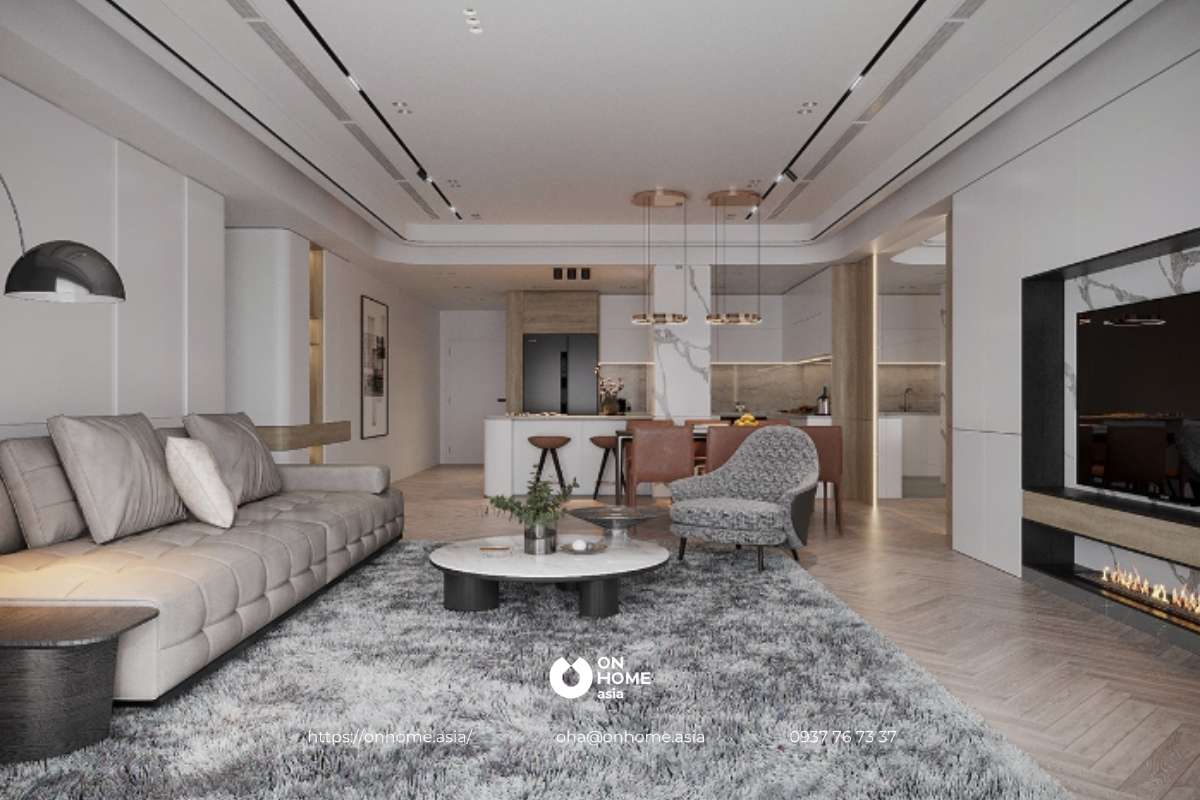 Nội thất phòng khách hiện đại, đơn giản