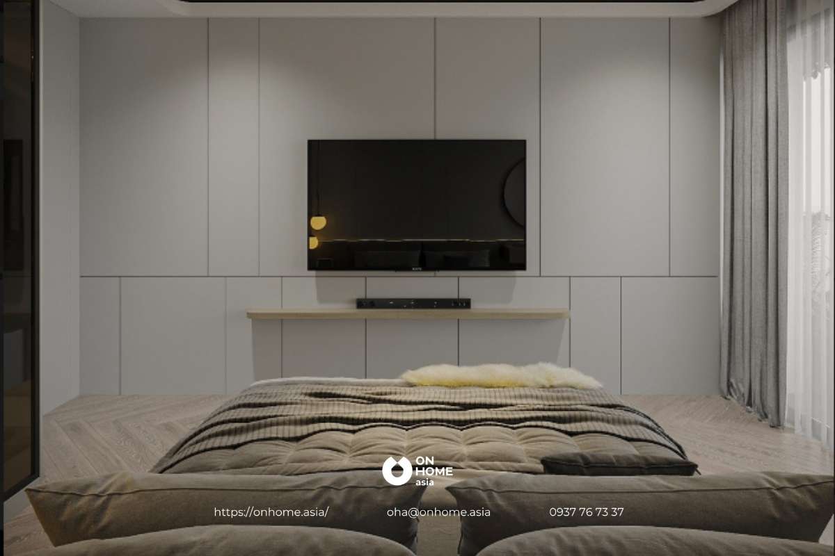 Kệ tivi treo tường phòng ngủ nhỏ gọn