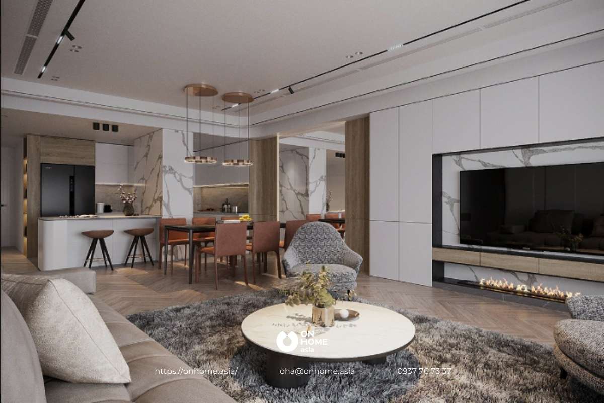 Không gian phòng khách hiện đại, sang trọng