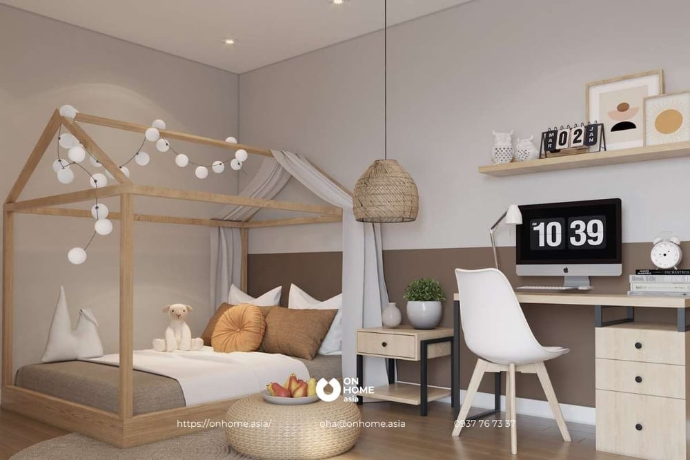 Bản vẽ phối cảnh 3D nội thất thất phòng ngủ nhỏ