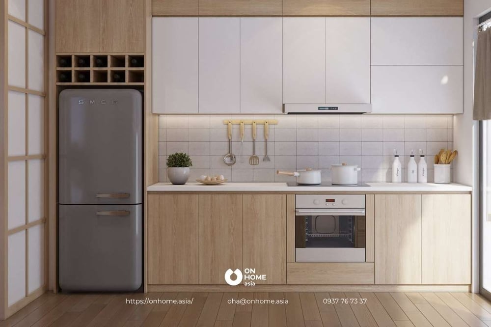Bản vẽ phối cảnh 3D nội thất thất phòng bếp