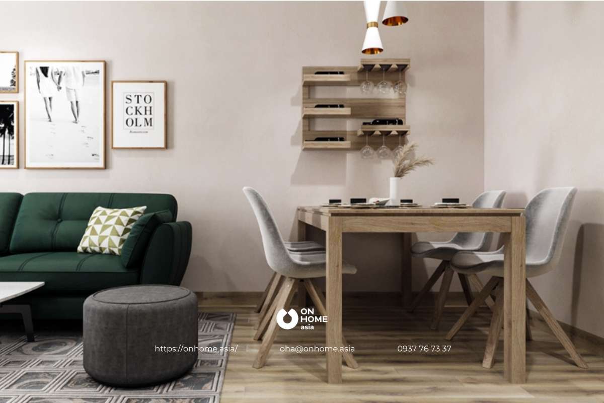 Thiết kế khu vưc bàn ăn đơn giản mà đẹp