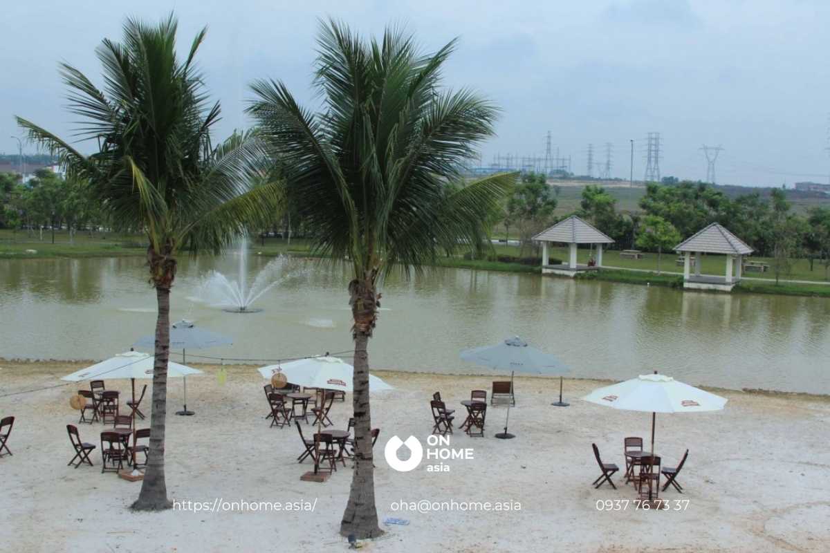 Bãi cát trắng dự án Ecolakes Mỹ Phước